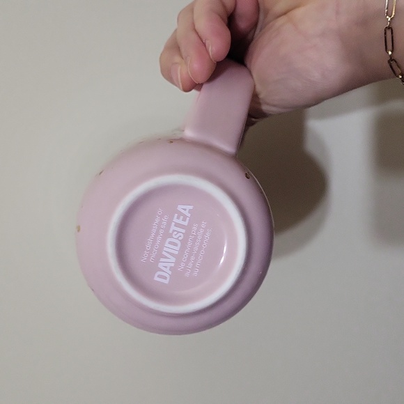 davids tea pink mug with gold dots - Picture 3 of 4